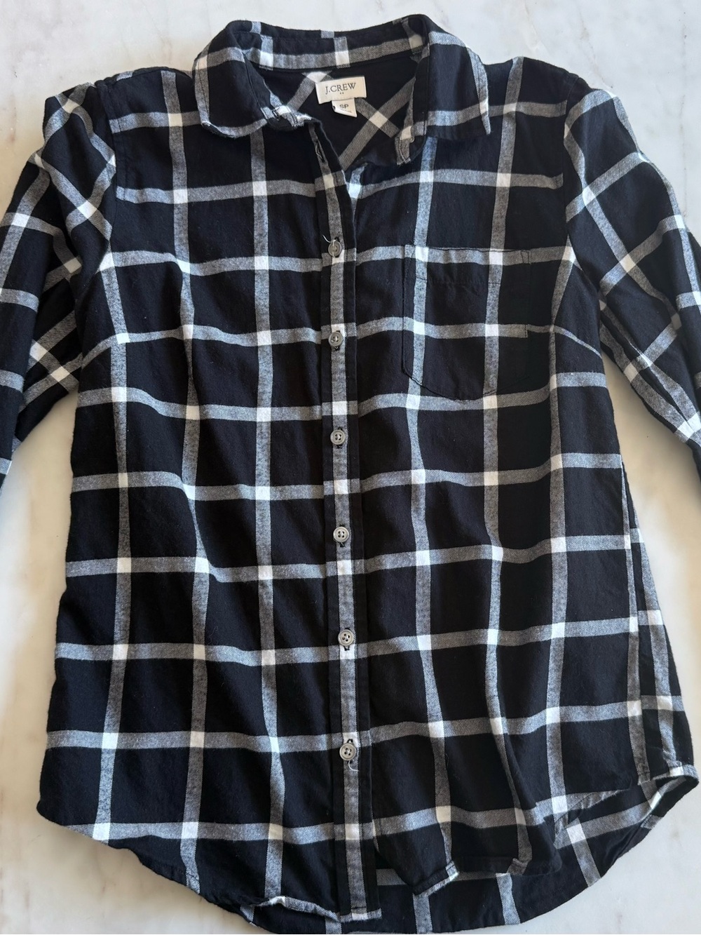 J. Crew Black & White Plaid Button-Down Shirt